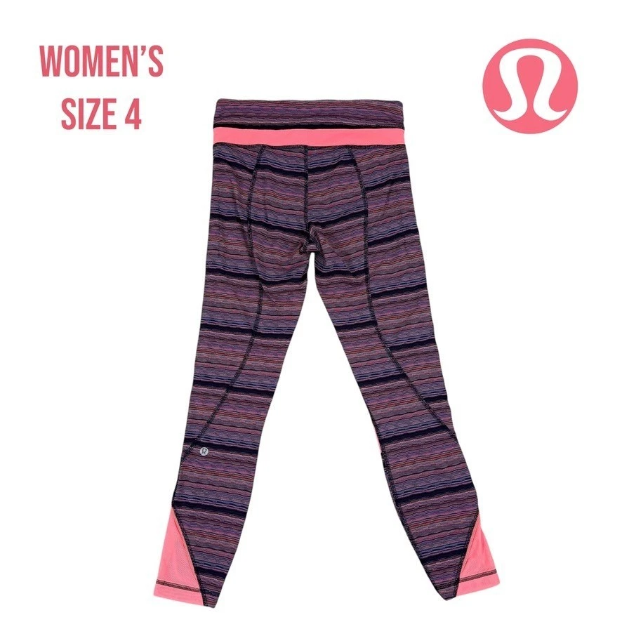 Leggings Lululemon Speed Tight IV Rayas Rosa Largo Completo Para Mujer Talla 4 Foto 1 de 4