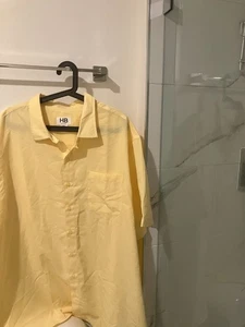 Harbor Bay  HB yellow short  sleeve  button  poly Shirt adult 3XL XXXL NEW - Picture 1 of 2