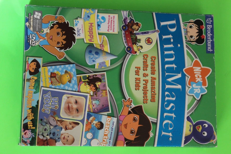 Broderbund Print Master Nick Jr. Edition Printmaster Graphic Design Software NEW - Image 1 of 4