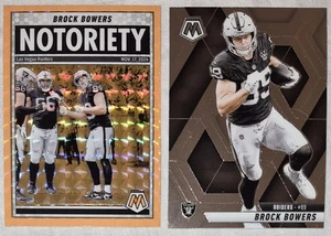 Mosaico y base Rock Bowers naranja fluorescente Prizm Notoriety #10 2025 #5 RAIDERS - Imagen 1 de 4