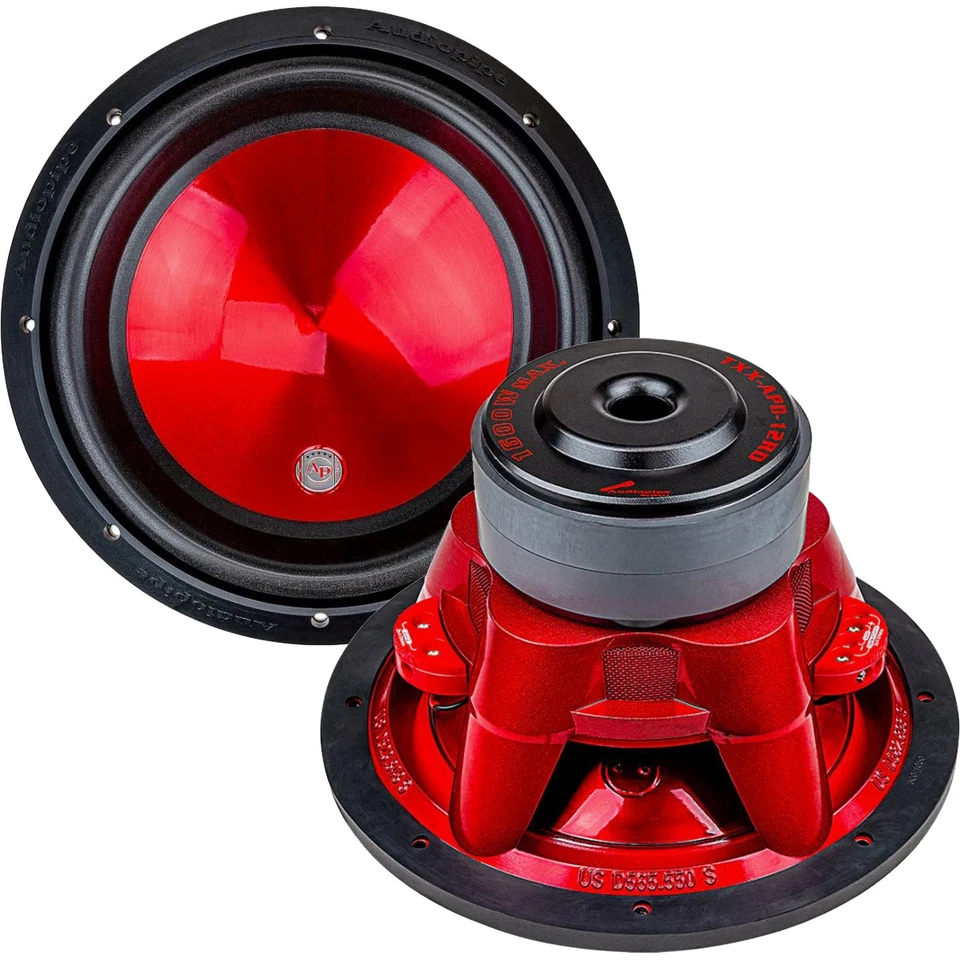 (2) SUBWOOFERS AUDIOPIPE TXX-APD-12RD 12" EYE CANDY ROJO ALUMINIO 4Ω DVC (1 PAR) Foto 1 de 4