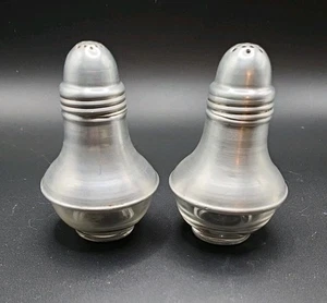 "Salero y pimentero con fondo de vidrio de aluminio atómico vintage de los años 50 EE. UU. 3,25"""  - Imagen 1 de 10