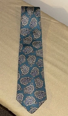 Corbata vintage de cachemira de seda azul y gris Gant Foto 1 de 4