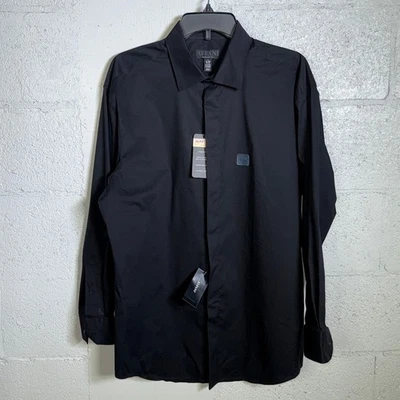 Alfani Men's Reg fit Formal Convertible Cuff Dress Shirt black 16-16.5 32-33 $65 - Image 1 of 4