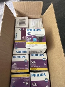 Philips 7W MR16 LED 2700K Flood 35D Dimmable Bulb - 50W  Lot-10 - Picture 1 of 2