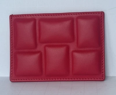 Bottega Veneta Intrecciato Quilted Leather Card Holder Red 701446 IT NWT $420 - Image 1 of 4