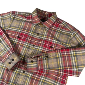 Orvis Perfect Flannel Shirt Mens Size Large Casual Warm Normcore Red Brown - Picture 1 of 8