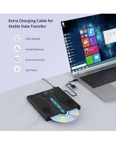 8n1 External Blu Ray Drive Support 100G Disc USB 3.0 and Type-C Blu Ray Burner M - Afbeelding 1 van 6