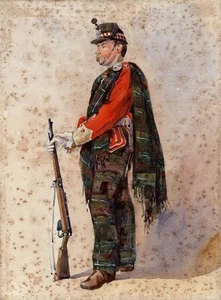 Alfred Crowdy Lovett (1862-1919) Watercolour Painting - Highland Light Infantry - Picture 1 of 5