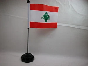 Clearance - 4"x6" Hand Held or Table Top International Country Flag Lebanon - Picture 1 of 2