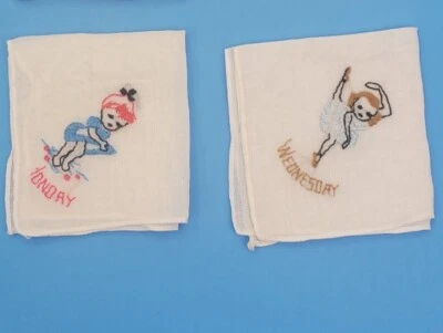 Vtg lot of 25 Handkerchief Cotton Hankie Silk Embroidered Monogram  - Image 1 of 4