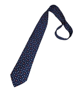 BOGGI Blue Geometric Monogrammed Silk DESIGNER Tie ITALY - Picture 1 of 4