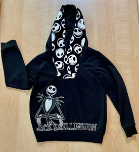 Disney Kids Nightmare Before Christmas Jack Skellington Hoodie Black M 7/8 EUC - Picture 1 of 4