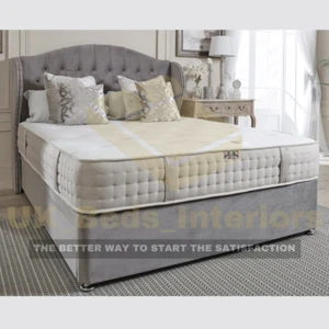 Orthopaedic Divan Bed Set Reinforced Bases 54" Wingback Chesterfield Headboard - Picture 1 of 4