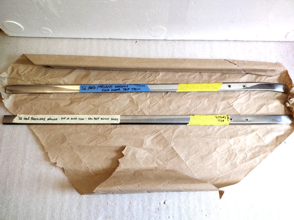 1956 Ford Parklane Station Wagon Door Top Trim Molding Chrome Vintage OEM Foto 1 de 4