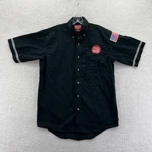 Coca Cola Shirt Medium Mens Black Bottling Uniform Soda Pop Short Sleeve Top B1 - Picture 1 of 13