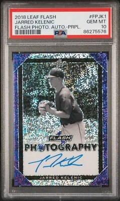 Jarred Kelenic 2018 Leaf Flash Photography Auto Autograph Purple #/25 ~ PSA 10 - Image 1 of 2