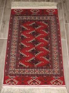 3x5ft. Handgefertigter Turkoman Dyrnak Gol Yomud Wollteppich - Bild 1 von 8