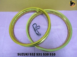 SUZUKI S32 S31 S30 S10 ALUMINIUM GOLD F+ R WHEEL RIM SET SERIES7 *nan4283* - Picture 1 of 5