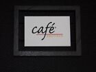 Cafe Boutique Black/White Wooden/Plastic Branding Display Stand (5 ⅛