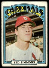 1972 TOPPS TED SIMMONS ST. LOUIS CARDINALS #154
