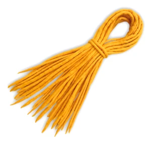 Marigold Yellow Dreadlocks - 16 terricci fatti a mano lana feltro merino doppia estremità - Foto 1 di 4
