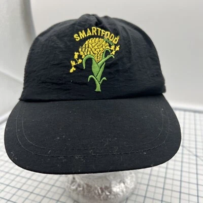 Винтажная рекламная кожаная кепка Smartfood с попкорном 1990-е с ремешком сзади - Изображение 1 из 4