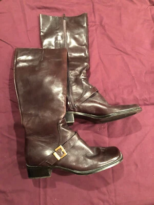 BOTAS DE MUJER de ETIENNE AIGNER Cuero Rojo Oscuro Superior IDAHO 8,5 M Hebilla Borde Cremallera Foto 1 de 4