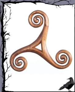 Decorazione da parete medievale in legno - Triskel 20 cm - Foto 1 di 1