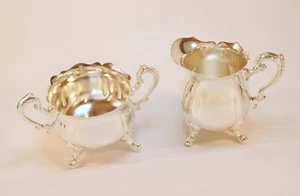 Silver open sugar and creamer-reproduction of vintage- excellent condition - Picture 1 of 4