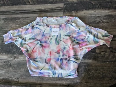 Top tejido Luisa Ricci para mujer pequeño ala de murciélago hombro frío floral Italia nuevo con etiquetas Foto 1 de 4