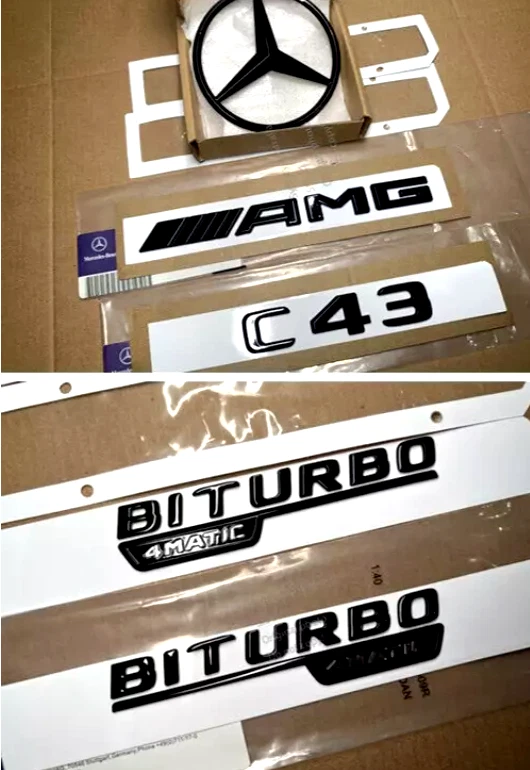 OEM C43 AMG Star Badge Set Benz C43 W205 C205 Sedan Gloss Coupe Express Post - image 1 of 1