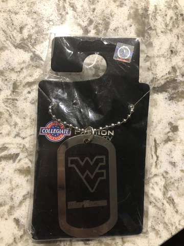 West Virginia Mountaineers Dog Tag Necklace WV Logo Team Colors Dog Tag Cover