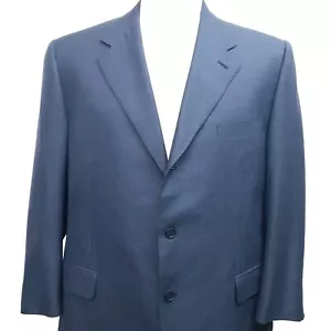 Canali Blue Black US 46 EU 58 Houndstooth Wool Silk Blazer Sport Coat Jacket - Picture 1 of 8