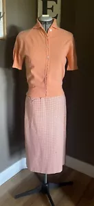 Vintage 1950s Garland Dreamspun Cardigan Sweater & Evan Picone Pencil Skirt FLAW - Picture 1 of 10