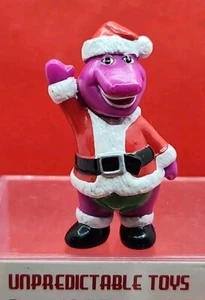 Vintage BARNEY der Dinosaurier als Weihnachtsmann Weihnachten 1993 PVC Kuchen Topper Figur 2,5" - Bild 1 von 7