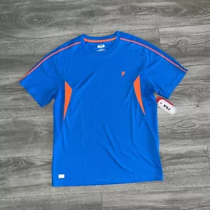 FILA Sport Short Sleeve Polyester Crew Neck T Shirt Tee Neon Blue New Mens M - Picture 1 of 8