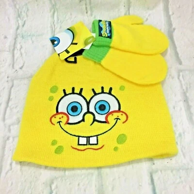 Nickelodeon Spongebob Squarepants Toddler Knit Hat & Mitten Set OSFM - Image 1 of 4