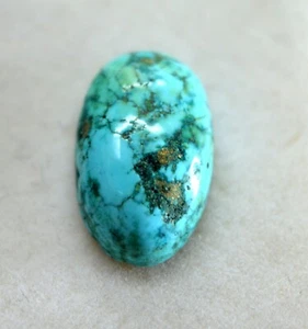 11.25 Ct Natural Tibetan Certified Rare Blue Turquoise Oval Loose Gemstone T356 - Picture 1 of 6