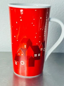 Taza de té café Starbucks Tall 2013 16 oz roja vacaciones de Navidad Red Village* - Imagen 1 de 4
