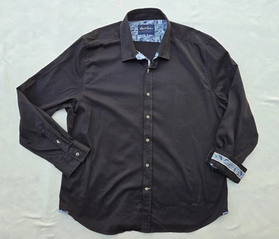 Robert Graham Shirt Mens 4XL Black Long Sleeve Button Up Modern Americana Cotton - Изображение 1 из 4