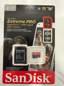 SanDisk Extreme Pro 1TB microSDXC UHS-I Speicherkarte 200MB/s mit Adapter - Bild 1 von 1