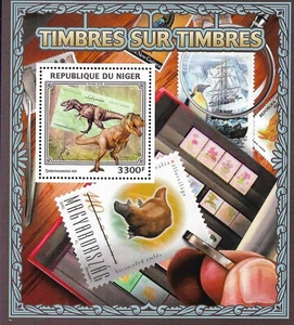 #30111A NIGER 2017 PREHISTORIC FAUNA DINOSAURS SOUVENIR SHEET YV BL 749 MNH - Picture 1 of 2