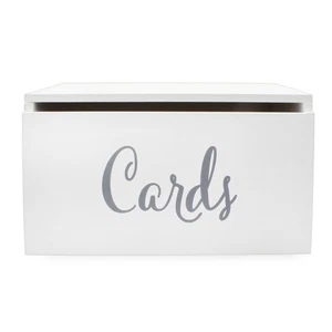 White Wooden Card Box for Reception, Birthdays, Showers, Graduations- Darware - Picture 1 of 6