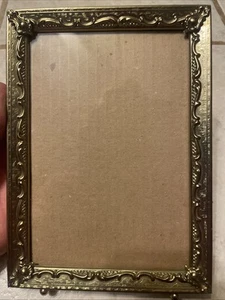 Vintage Ornate Metal Gold Tone Frame 5”x7” Velvet Back - Picture 1 of 11