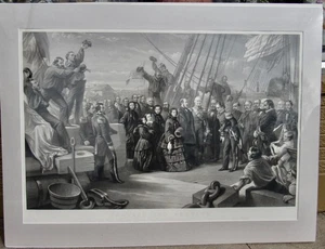 INGLATERRA Y AMÉRICA REINA VICTORIA VISITAS RESUELTAS LG. GRABADO 1859 MATE - Imagen 1 de 5