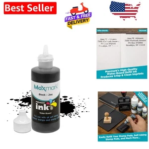 2 Unzen schwarze Nachfülltinte Flasche für selbstfärbende Stempel - einfach & kontrolliert - Bild 1 von 8