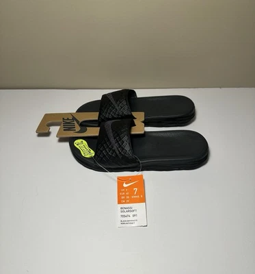 Sandalias Nike Benassi Solarsoft Slides para hombre talla 7 negras antracita 705474 142 Foto 1 de 4