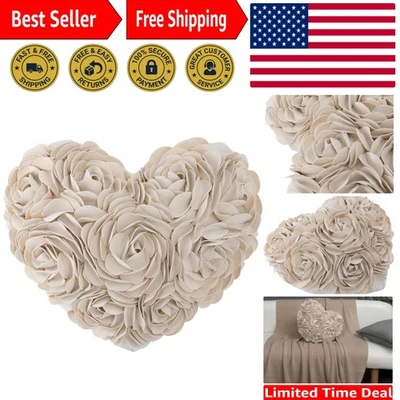 Шикарный сердце в форме цветка наволочка - 14 x 16 подарок на любой случай - Изображение 1 из 4