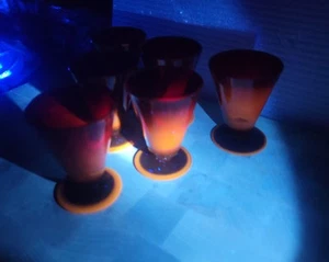 Anchor Hocking Royal Ruby Red Footed 3.5" Wine Glasses Set of 6 Vintage Amberin - Picture 1 of 12